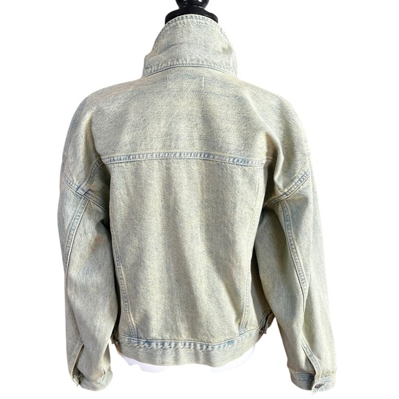 Madewell Denim Jacket Womens L Oversized Distressed Jean Jacket New - Picture 5 of 8